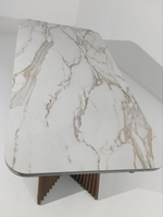 Стол М-City DISAUR Манхэттен 200 Светлый Беж ( Drac Cold Xlim), керамика, Орех Карни Натуральный