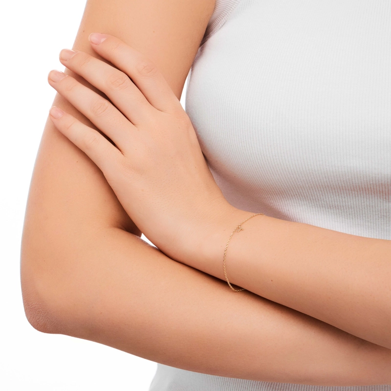 Вечный браслет Персонализация с Буквой – Золото