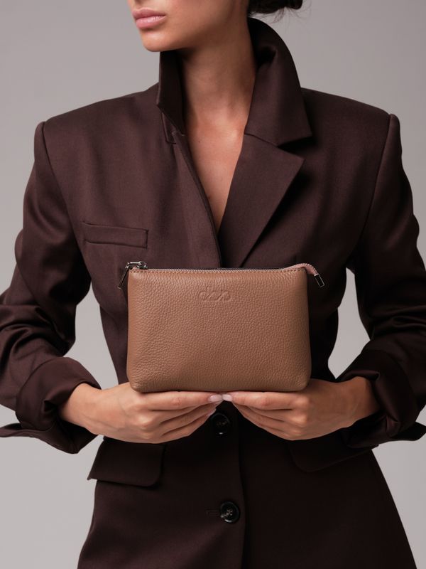 Косметичка кожаная DBR 15-10 темный орех