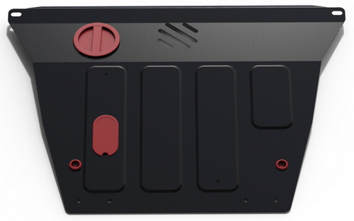 Защита картера и КПП АвтоБроня для Kia Picanto I рестайлинг (V - 1.0; 1.1) 2007-2011, штампованная, сталь 1.8 мм, с крепежом, 111.02804.2