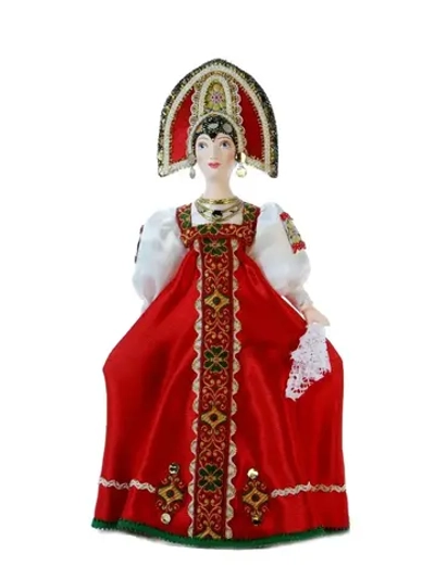 Кукла фарфоровая в русском костюме Плясунья