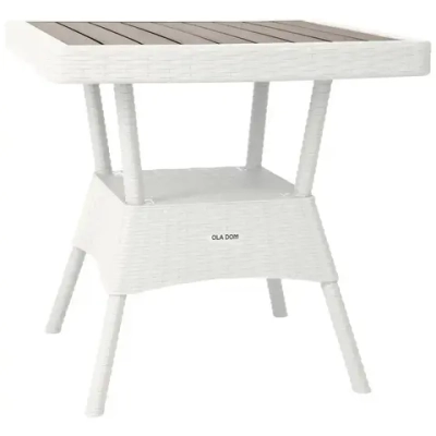 Стол квадратный RATTAN Ola Dom белый 755х745мм