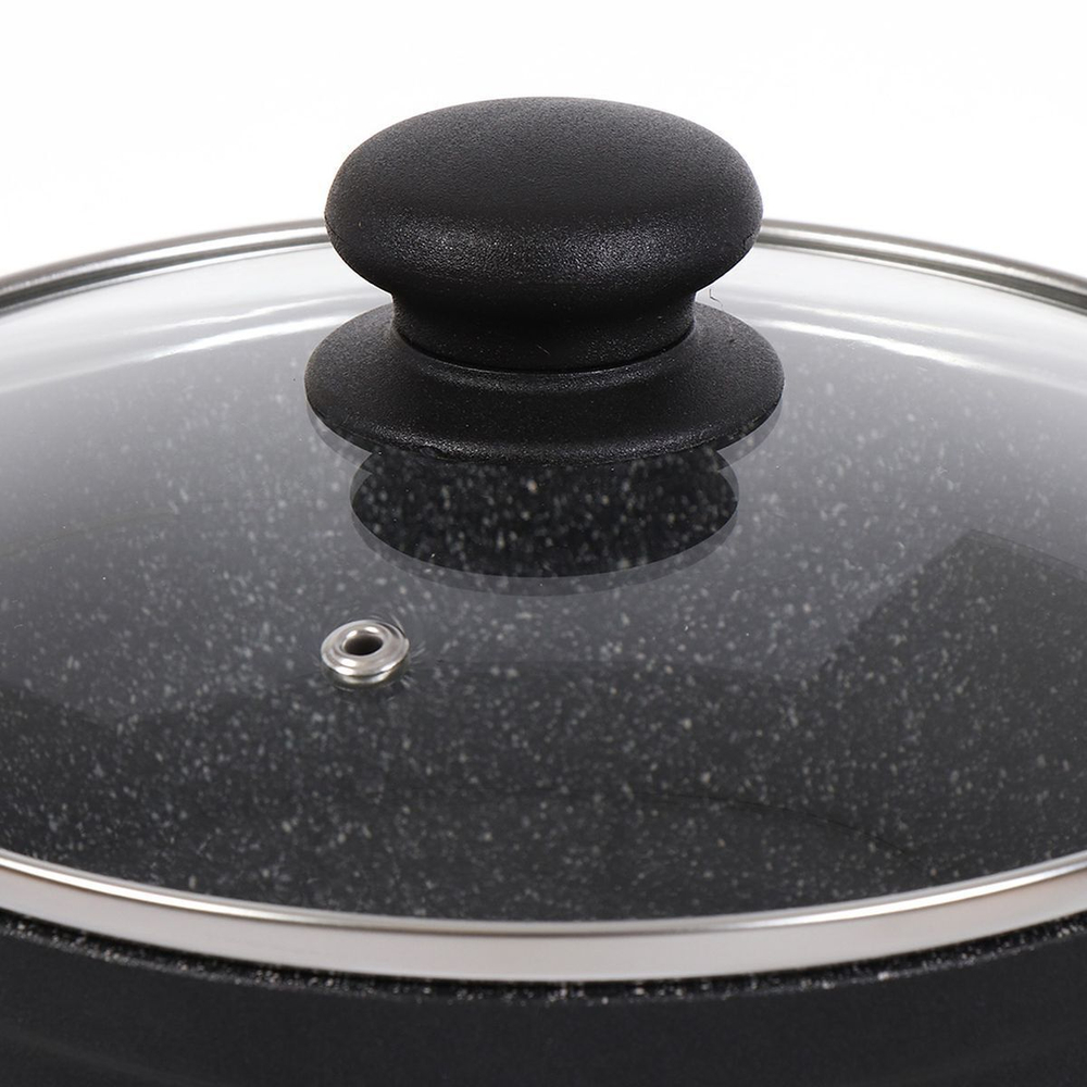 Кастрюля алюминий, антиприг, 4 л, крышка стекло, Каменная, кругл, Нева Металл, Гранит, L186640i, инд