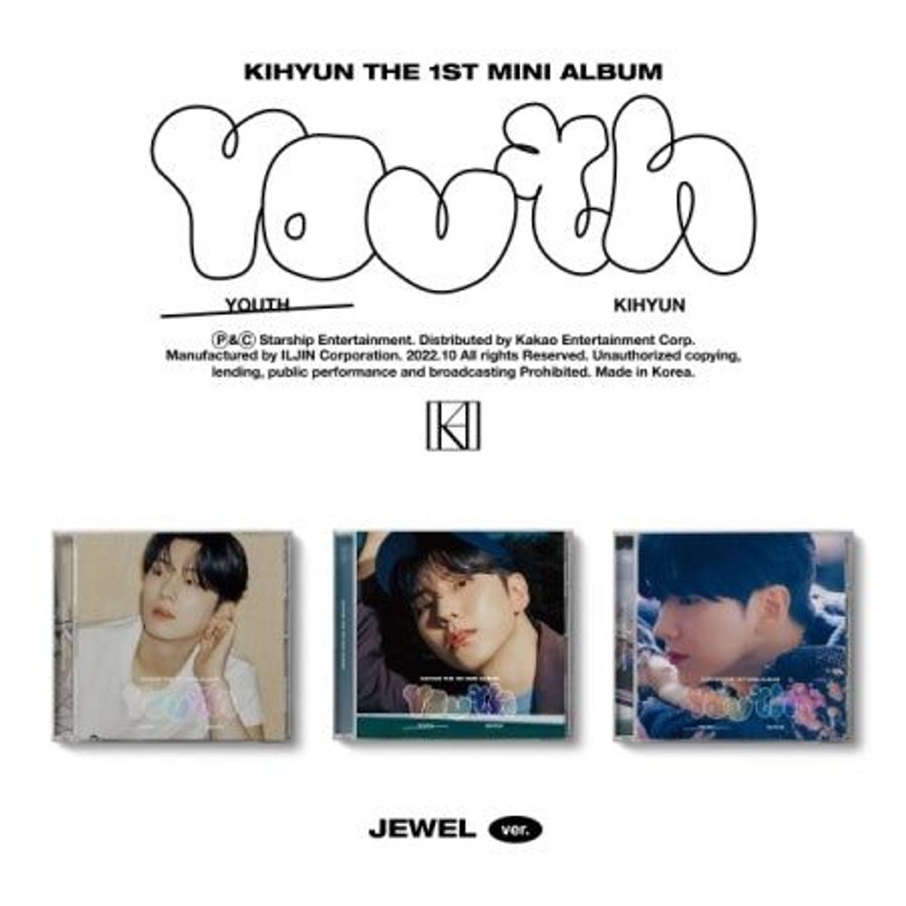 Альбом KIHYUN - YOUTH 1st Mini Album Jewel Case RANDOM Version