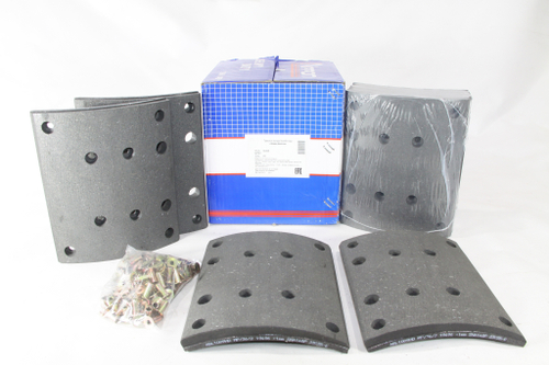 Рем. комплект тормозных накладок а/м МАЗ-101, 5440, КАМАЗ-6580, SHAANXI X3000 задняя ось (Сверлён./расточенные/с заклёпками (пустотелые)/ширина 220мм./ к-т 8 шт./ повышенный ресурс при высокой нагрузке и перегрузке, конвейерное качество ОЕМ/19488,19496, HD90149340094, 81.50221.0819, 5440-3502105, без отв.) R1 (STD+1mm) ALLIED NIPPON