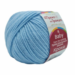 Кроха пряжа Россия Троицкая 20%шерсть 80%акрил 5х50г/135м 0005 голубой