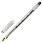 Ручка гелевая 0,5мм,черная,корпус прозрачный "EXTRA GLD"(BRAUBERG)