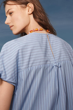 ZARA ПЛАТЬЕ МИДИ В ПОЛОСКУ АСИММЕТРИЧНОГО КРОЯ- LIMITED EDITION, СИНИЙ