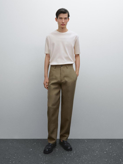 Massimo Dutti Футболка из 100% хлопка, натуральный, кремовый