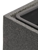 Кашпо TREEZ Effectory Stone Куб Тёмно-серый камень 40х40х40 см 41.3321-01-064-GR-40