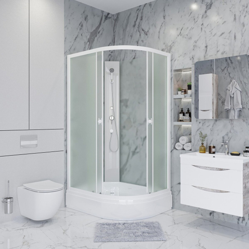 Душевая кабина Niagara (Ниагара) Promo P110/80/26L/MT/BK со средним поддоном, 110х80х195