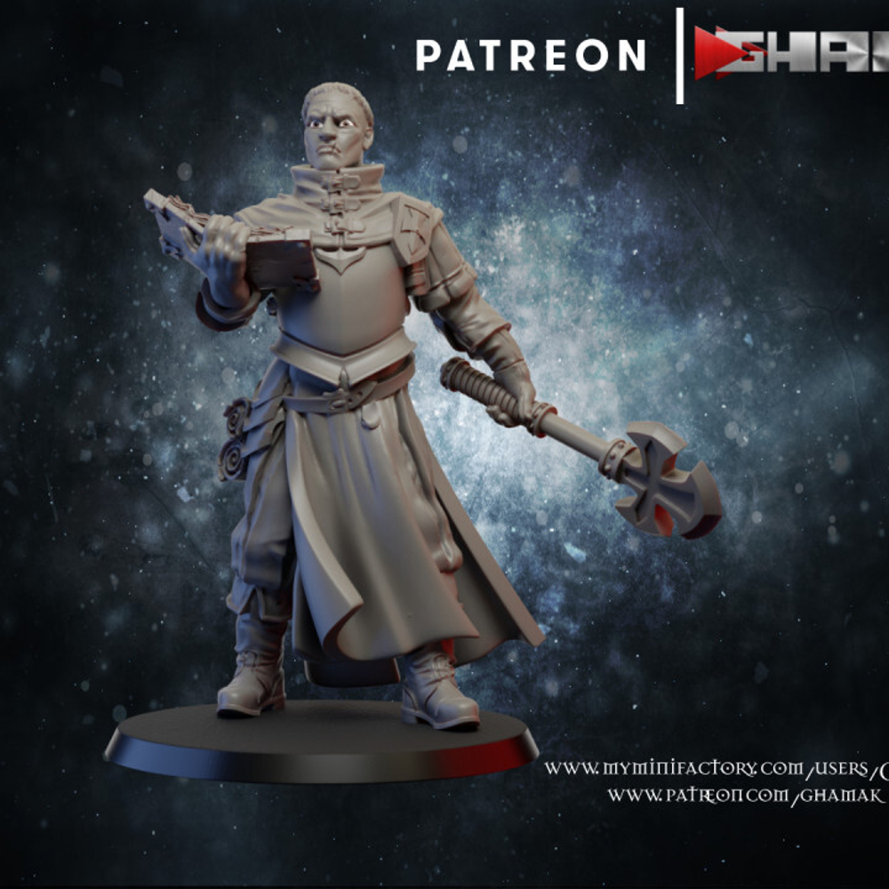 Adepta Sororitas Missionary Миссионер №1 миниатюра для dnd, днд, pathfinder, фентези, Настольная игра, НРИ, Варгейм, РПГ