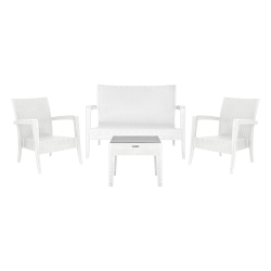 Комплект с диваном и столиком "RATTAN" от Ola Dom. Цвет: Белый.