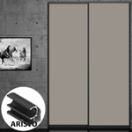 Дверь-купе ARISTO С, ЛДСП LAMARTY, профиль черный велюр (17 цветов)