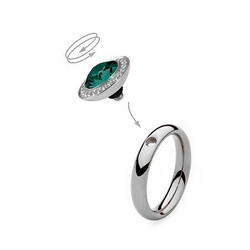Шарм Qudo Tondo Deluxe Emerald 656081 G/S цвет зеленый, серебряный