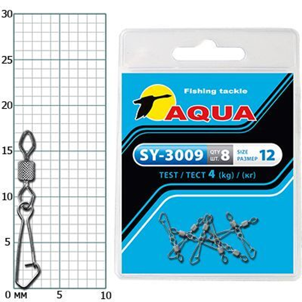Карабин с вертлюгом рыболовный SY-3009 №07 (упк. 8 шт.)