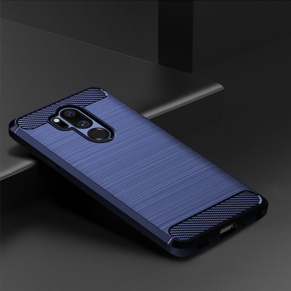 Чехол для LG G7 ThinQ (G7+ ThinQ) цвет Blue (синий), серия Carbon от Caseport