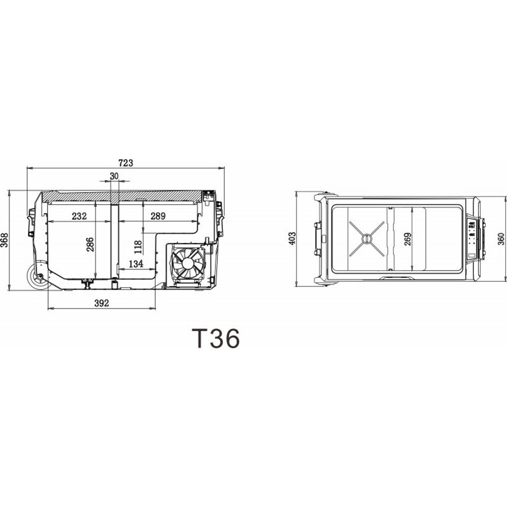 Автохолодильник компрессорный Alpicool T36 (12/24/220V)