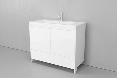 Тумба напольная VELVEX Klaufs 100.2D.1Y белый под раковину Velvex Mario 100