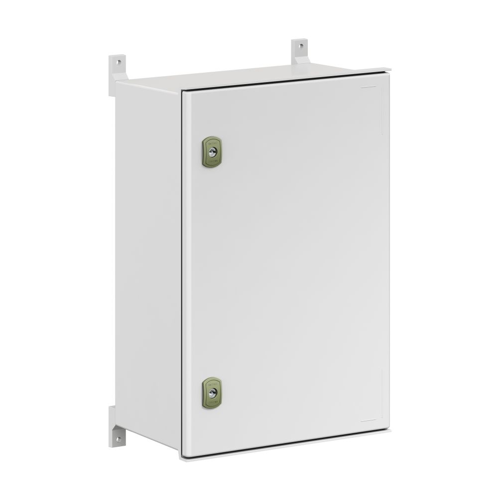 Цельный навесной шкаф из фибергласа без МП со сплошной дверью600х400х230 (ВхШхГ) мм