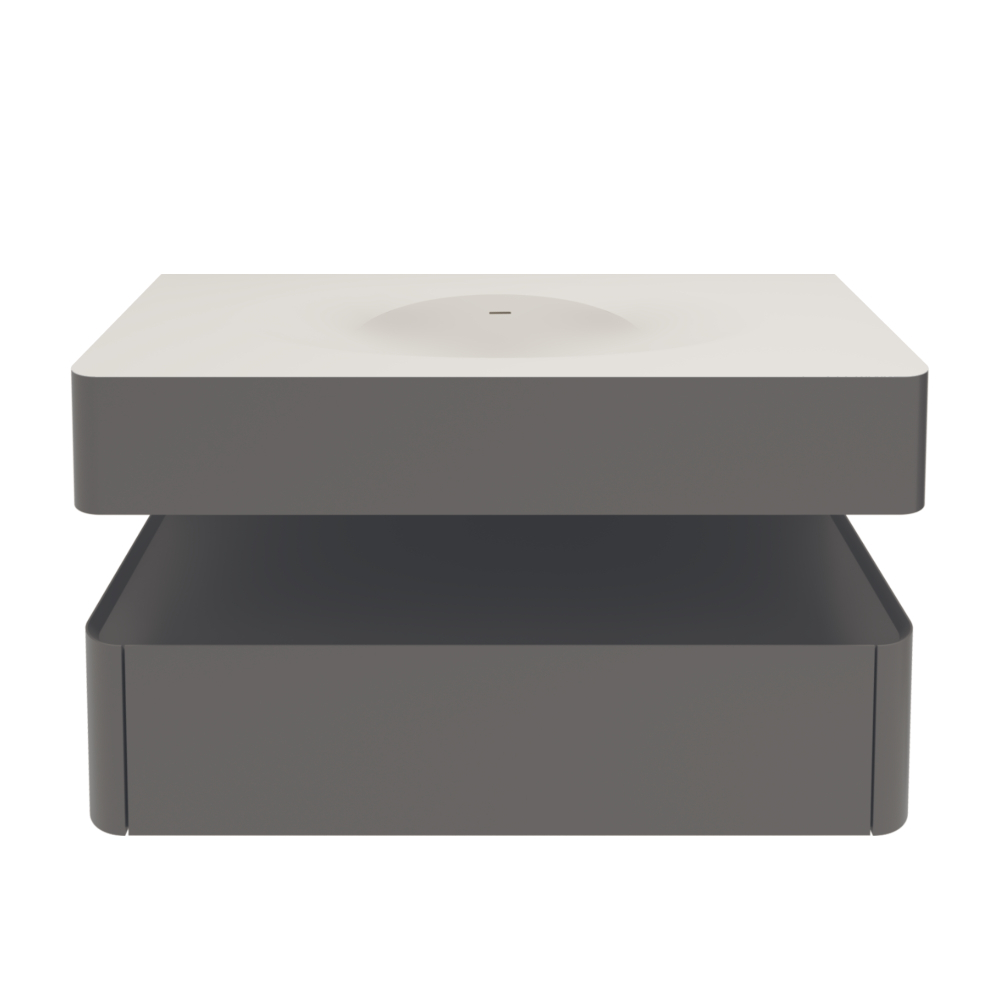 База под раковину Caprise 1000 подвесная, 1 выкатной ящик soft close, серый матовый