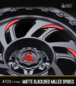 Диск колёсный литой AGILITY FORCE А723 R18 8.5 ET0 Matte Black / Red Milled Spokes