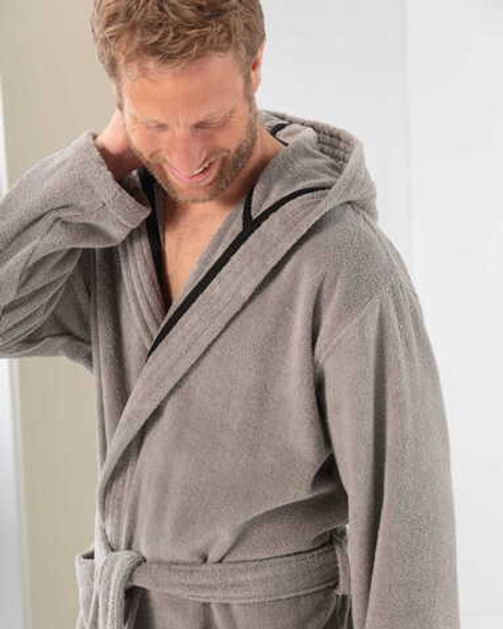 Халат с капюшоном мужской Cawo Sauna Time 833 79 серый