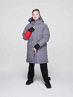 Куртка для мальчика пуховая BASK juno ROYCE серый