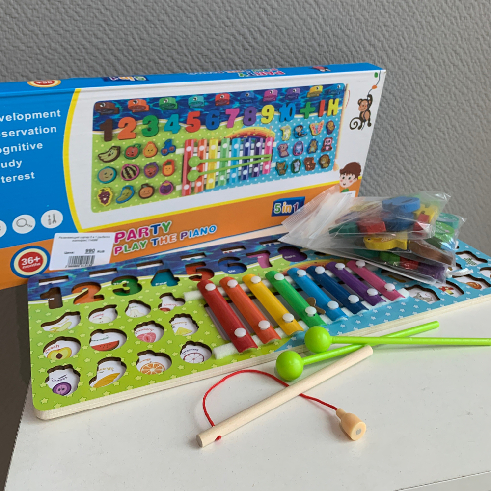 Развивающий сортер 5 в 1 (рыбалка, ксилофон) 114066