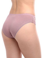 Женские трусики средней посадки из хлопка и кружевного полотна (Размер: XL) (Цвет: черный)