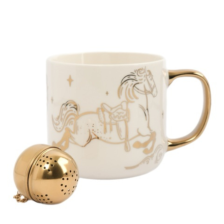 Кружка с ситом для заваривания фарфор 400 мл