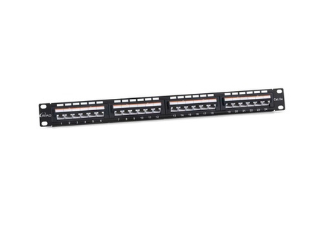 Патч-панель 19" (1U) Ripo, 24 порта RJ-45, категория 5e, Dual IDC, угол портов 45 градусов