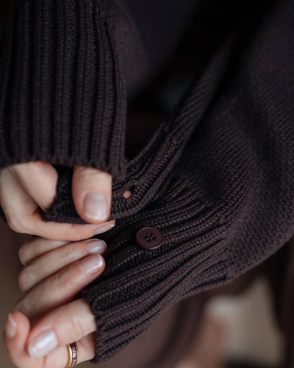 Кардиган вязаный "Кофе с корицей" женский