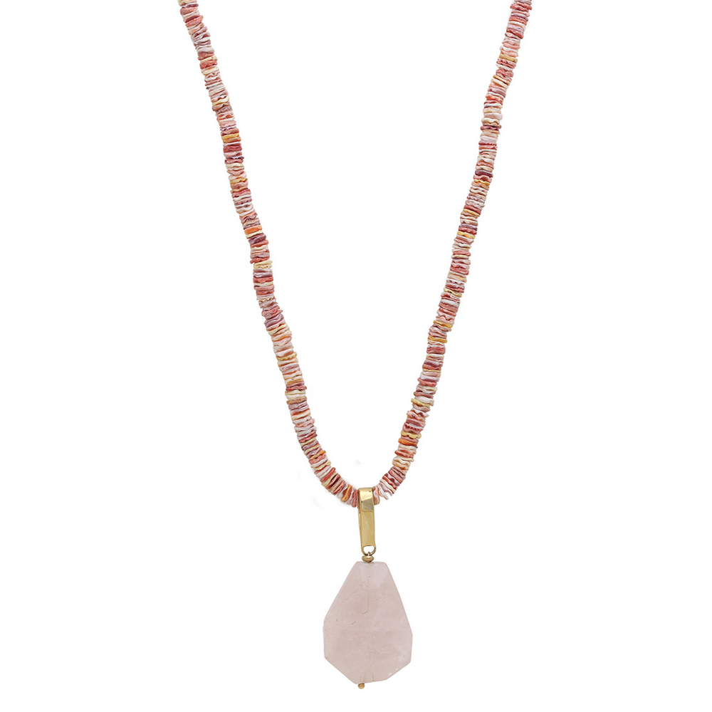 Колье Nature Bijoux, Spiaggia Rosa, с морскими ракушками и розовым кварцем, NB26.1-15-43730 (розовый