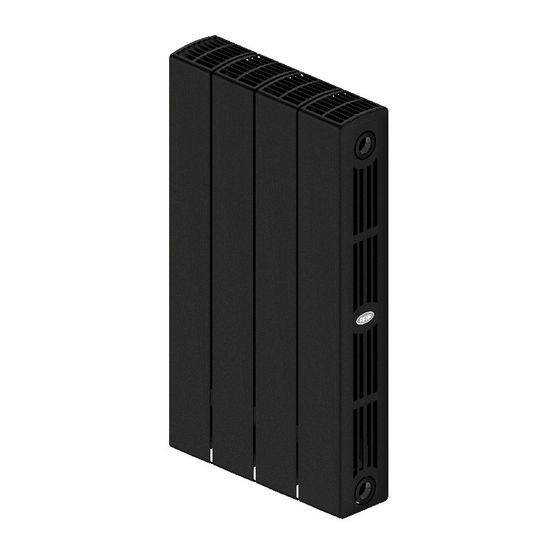 Радиатор Rifar SUPReMO 500 "антрацит" (RAL 7016) - 4 секции подключение боковое