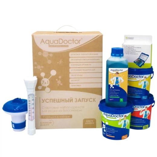 Стартовый набор для запуска и ухода за бассейном AquaDoctor 7 в 1