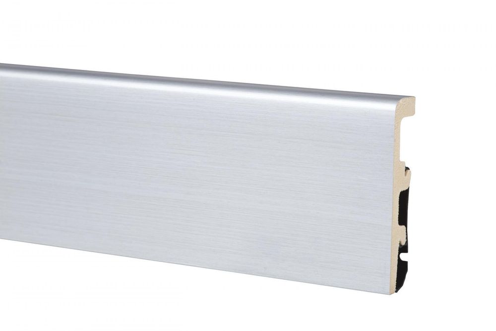 Плинтус Integra 02 аллюминий, 2400x80x20 мм