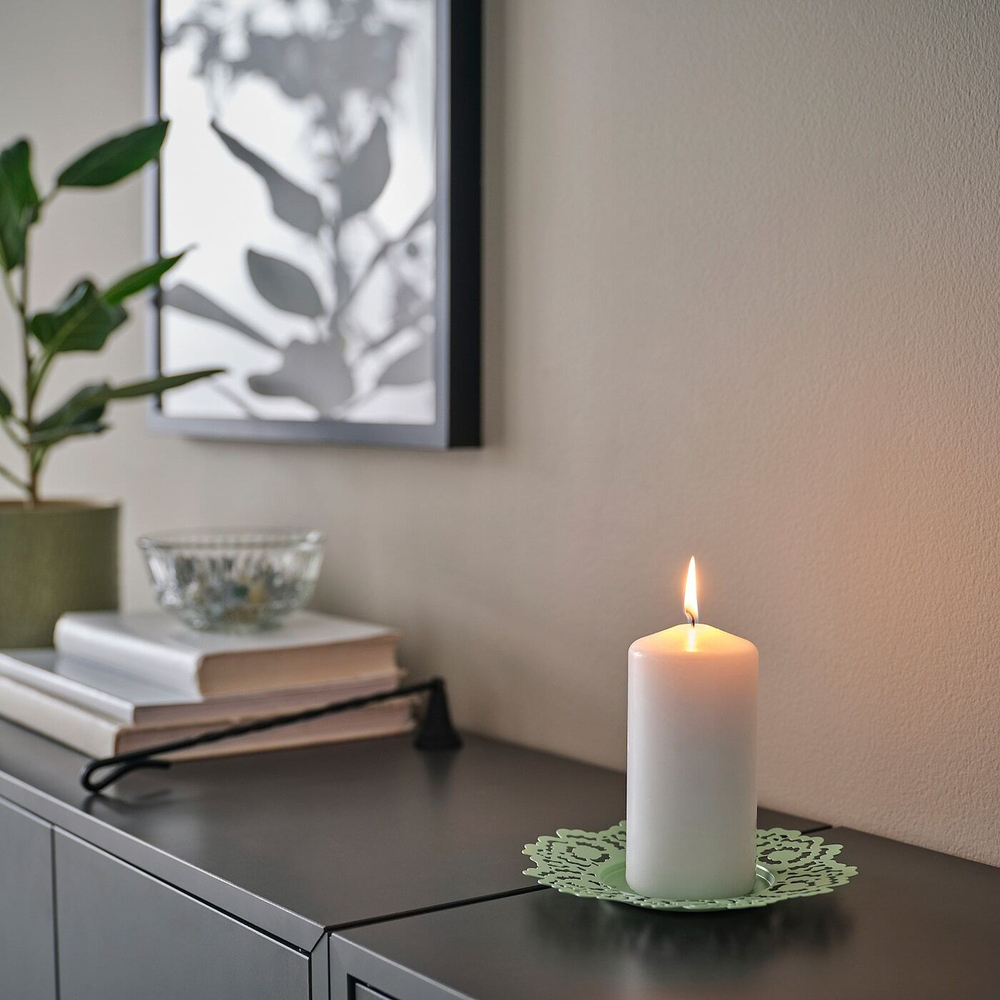 IKEA SILKESTRÄD  (ИКЕА СИЛКЕСТРÄД)  -  Подсвечник, светло-зеленый, 18 см