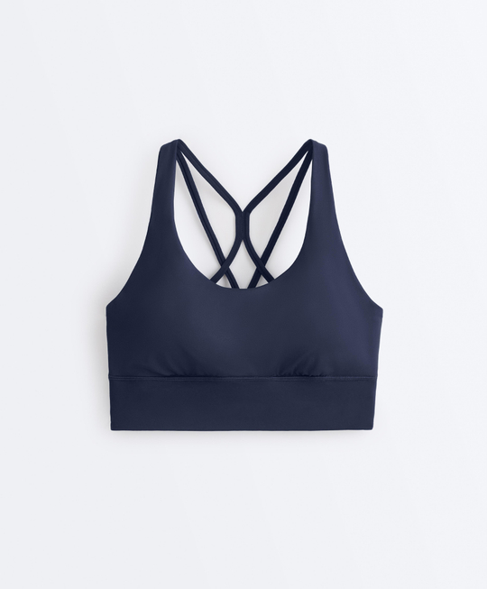 Oysho Спортивный бюстгальтер с бретелями на спине, синий
