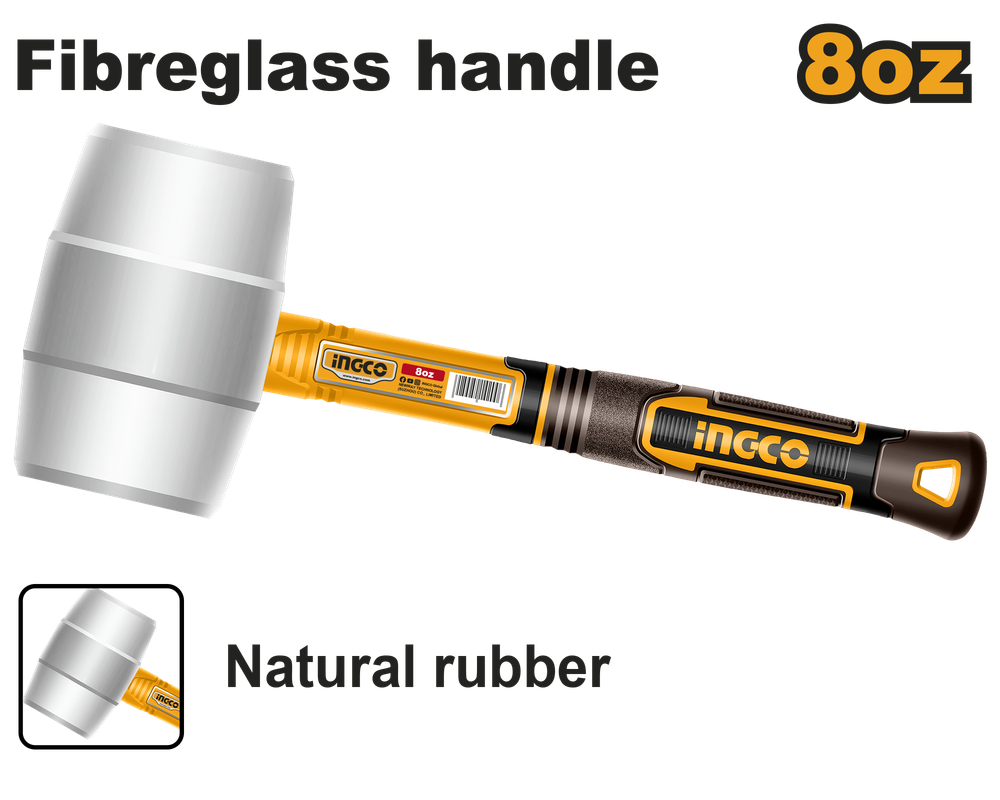 Киянка резиновая белая INGCO HRUH8908 INDUSTRIAL 220 г