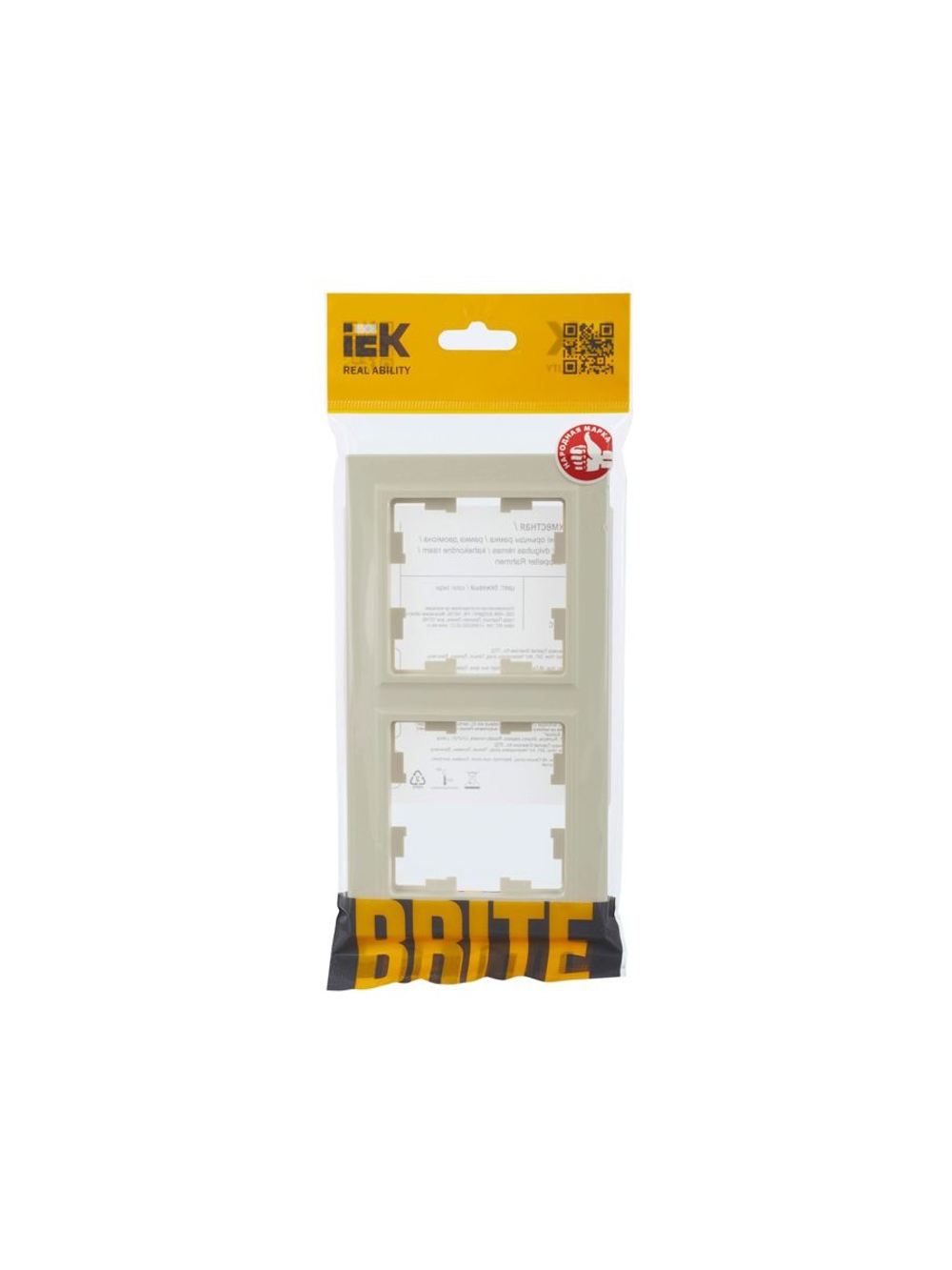 Рамка 2-м BRITE РУ-2-БрКр беж. IEK BR-M22-K10