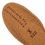 Стельки для обуви из натуральной пробки, универсальный размер 34-45 / EU 35-46, с линиями выреза, SHEGRA, 700734