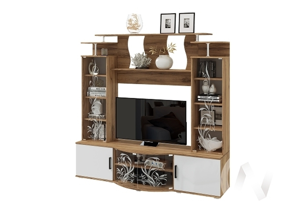 Стенка Гостиная Виста (дуб крафт/белый глянец холодный)