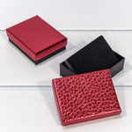 Коробка Ювелирная 7х9х3 см Набор 2 шт "Кожа крокодила" (Красный)