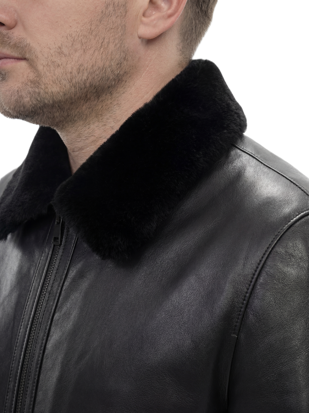 KHIMEONE Мужская кожаная куртка на меху (натуральная кожа/натуральный мех)