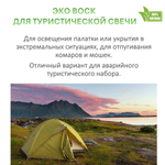 Воск для туристической свечи в гранулах с фитилем