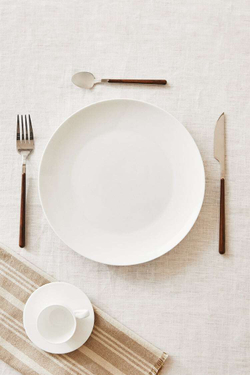 ZARA HOME ТОНКАЯ ФАРФОРОВАЯ ПЛОСКАЯ ТАРЕЛКА, БЕЛЫЙ