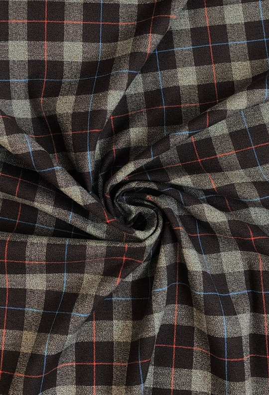 Коттон фланель сорочка принт клетка коричн/голубой/оранж NBD003