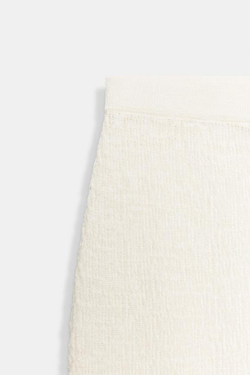 ZARA ПРЯМАЯ ЮБКА ИЗ СТРУКТУРНОГО ТРИКОТАЖА, ЭКРЮ