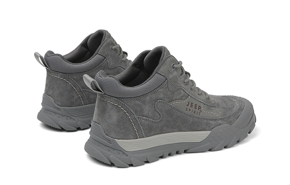 JEEP SPIRIT Waterproof Abrasion Resistant Waterproof And Wear resistant Ankle Length Outdoor Boots Men"s Gray